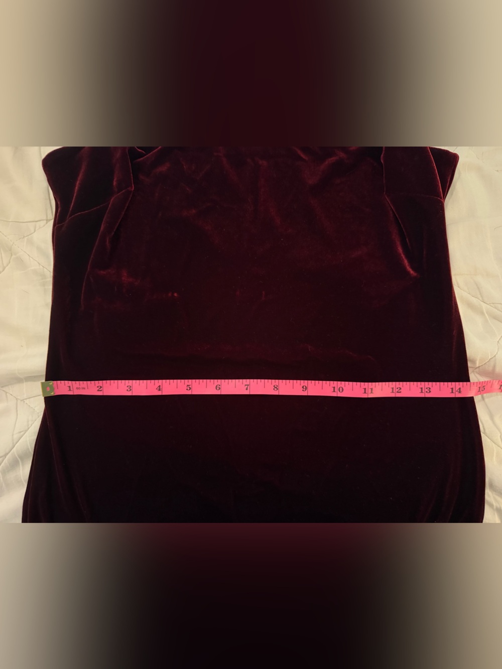 Vintage 1990’s Bebe Burgundy Red Velvet Midi Dress Size L Grunge Y2K Minimalist - Picture 9 of 12